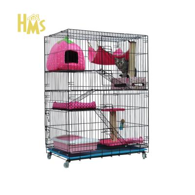 China Breathable HMS 2021 High Quality Most Popular Multi Size Pet Iron Wire Cat Cages for sale