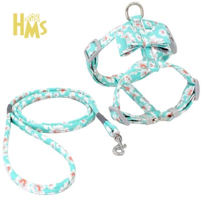 China Personalized HMS Plaid Dog Harmess Collar Charms Pets Sports Harness High Quality Leash Leather Slip Leads Pet Buckles for sale