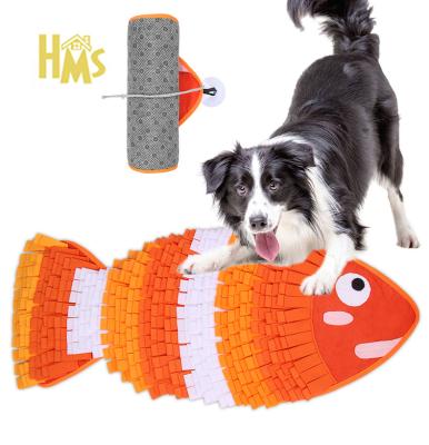 China HMS Breathable Pet Puzzle Sniff Toy Washable Soft Anti-Slip Dog Small Large Lick Feeding Pet Training Fish Sniff Mat For Dog for sale