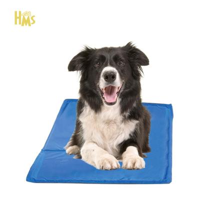 China HMS 30*40cm Breathable PVC Dog Bed Waterproof Breathable Blue Outdoor Pet Cooling Mat For Summer for sale