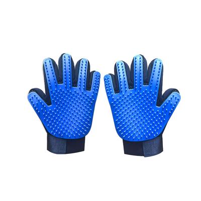 China Viable Points of HMS 259 ​​TPR and Polyester Pet Hair Remover Gloves Pet Grooming Glove Deshedding Mascotas Guantes Brush Glove for sale