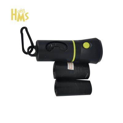 China HMS Viable Hot Product Outdoor Portable Led Pet Waste Poop Bag Dispenser With Flashlight For Night for sale