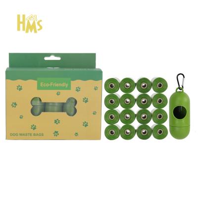 China HMS Viable Animal Biodegradable Waterproof Dog Felt Poop Bag Clip Dispenser Holder Thicker Greener Harnesses Private Label Walker Poop Bags for sale