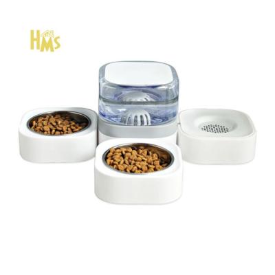 China New Style Sustainable High Quality Multifunctional Water Chamber HMS Automatic Pet Feeder Bowl Set For Pet Cat Dog for sale