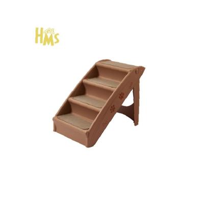 China Travel HMS High Quality Pet Steps Stairs Furniture Dog Plastic Pet 4 Steps Stair For Foldable Bed for sale