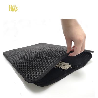 China HMS Pet Cat Litter Mat EVA Double-Layer Cat Litter Trapper Viable Mats with Waterproof Cat Bed Bottom Mat for sale