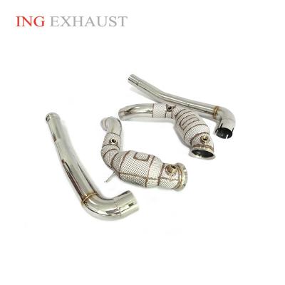 China ING Automotive Exhaust System Stainless Steel With Catalytic Downpipe Racing Performance Automobile Pipe For Mercedes Benz AMG GT C S R for sale