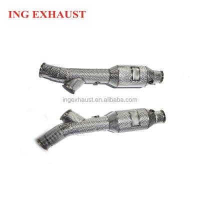 China ING Exhaust System Stainless Steel Exhaust Automotive Downpipe Without Catalytic For Lamborghini Murcielago LP640 LP670 2006+ for sale