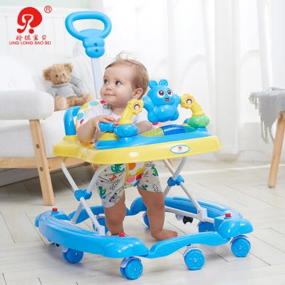 China Baby Walking Chair 8 Wheels Push Handle Car 2022 New Model Plastic Baby Walker for sale