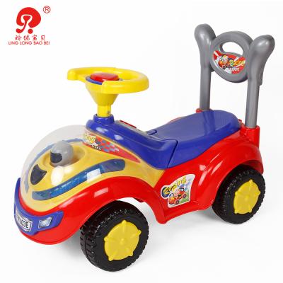 China BB Horn Steering Wheel Kids Fun Activity Play 4 Big Wheels Baby Ride On Toy Plastic Car For Children for sale