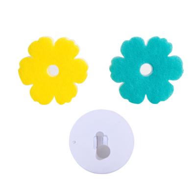 China 2PCS Sustainable Multi-use Scrunge Scrub Sponge Flower Shaped Non-scuff Scrubbing Pads Dish Kitchen Wash Cleaning Sponge for sale