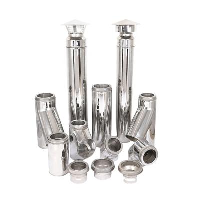 China CE Double Wall Modern Stainless Steel Twist Lock Insulated Flue System Kit For Fireplace And Stove for sale