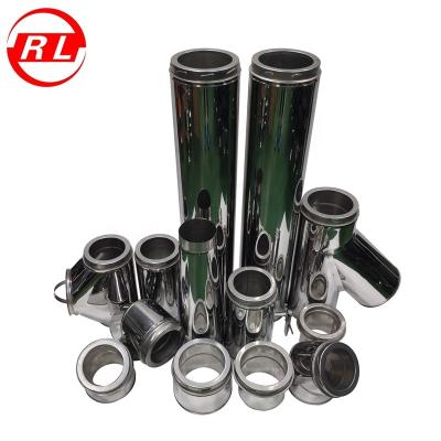 China Flue pipe 1m modern twin wall stainless steel, twist lock fireplace kits for sale