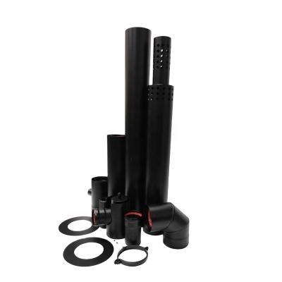 China South America 80 mm carbon steel black powder coated pellet stove chimney flue pipe, venting kits for sale