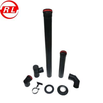 China Modern Black Painted Carbon Steel Pellet Pipe Kits for sale