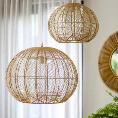 China Country France Country Rattan Wooden Japanese Style Modern Bamboo Handmade Hotel Seaside Pendant Lamps for sale