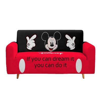 China 1-4 Setaer Mickey Mouse Elastic Sofa Cover Custom Anime Living Room Sofa Cover for sale