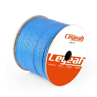 China 23AWG 0.57mm Fluke Channel 100M Cat 6 U/UTP High Performance Network Cable Pass-Through Channel 100M Copper Blue Network Cable for sale