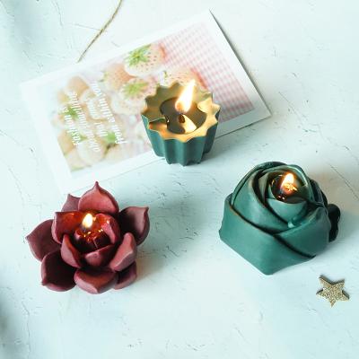 China Paraffin Wax Candle Banquet Party Flower Design Scented Creative Aromatherapy Candle for sale