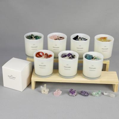 China Luxury Design Scented Aromatic Crystal Soy Wax Scented Candles With Dried Flower Customize Available for sale