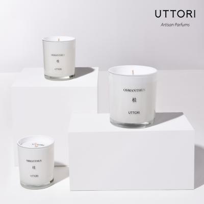 China High Quality Scented Classic White Glass Soy Wax Scented Candles for sale