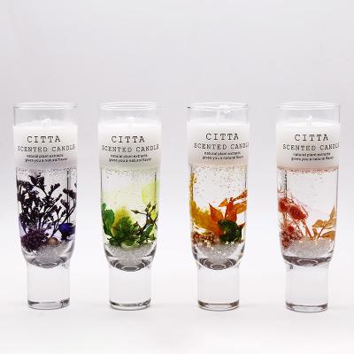 China Hot Selling Scented Botanical Aromatic Candles Gel Wax Candle Containers Glass Jars for sale