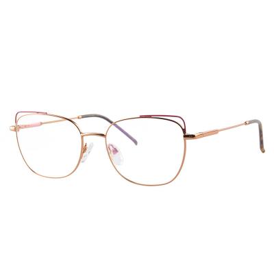 China Optical Frames 97104 Fashion Gold Metal Eye Glass Frames For Women for sale