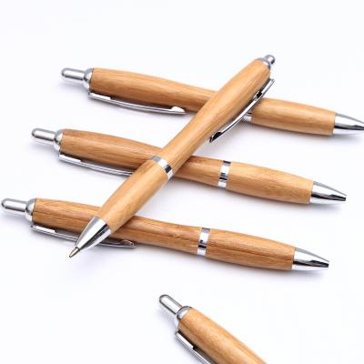 China Wholesale Promotional Pen Advertising Customized Logo Bamboo Pencils Gift Eco Environmental Bamboo Wooden Ballpoint Pen Wooden Blanks for sale