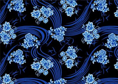 China Soft Blue Micro Velvet Fabric For Dress , Printed Velvet Fabric for sale