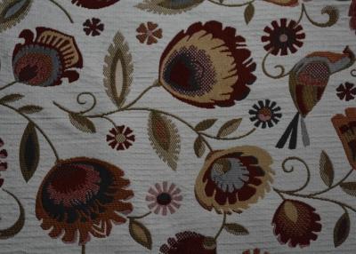 China Flower Grey Chenille Upholstery Fabric For Sofa 300GSM Weight for sale