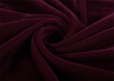 China Luxury Burgundy Micro Velvet Fabric , Polyester Velvet Upholstery Fabric for sale