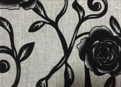 China Rosemary Flock Print Fabric Plain Weave Fabrics 210gsm Weight for sale