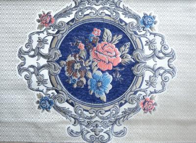 Chine Tissu de rideau brodé par conception bleue en fleur pour Hometextile à vendre