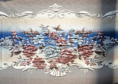 Chine Longue tissu moderne de rideau en tissu de rideau brodé en fleur par conception à vendre