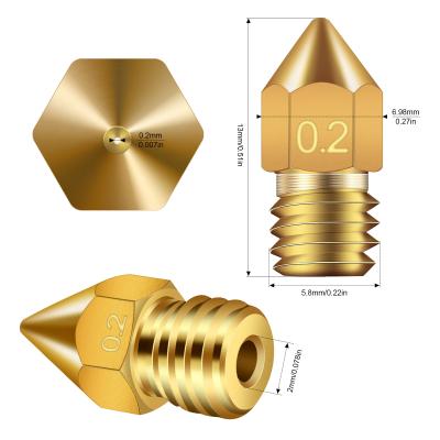 China 3D Printer Nozzle Head Printer Extruder 0.2MM 0.3MM 0.4MM 0.5MM Nozzles Optional For 1.75MM 3D Printer for sale