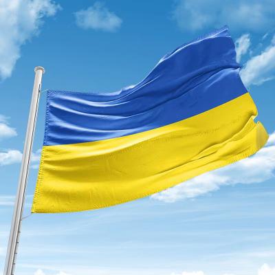 China Custom Healthcare Institutes Factory 90*150cm 3x5ft Polyester Silk Screen Printing Flag Ukraine Stand With Ukraine Flag for sale