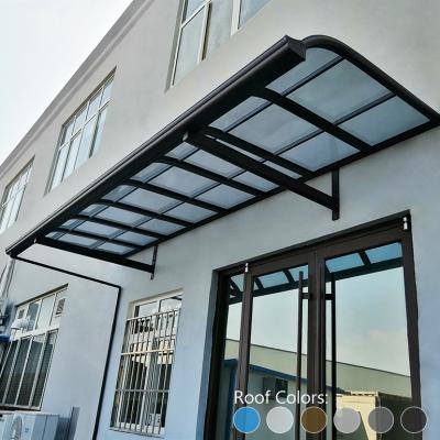 China Anti-UV Canopies Heat Insulation Roof Awning Polycarbonate Sheet Tent Balcony Aluminum Awning Tent Awning for sale