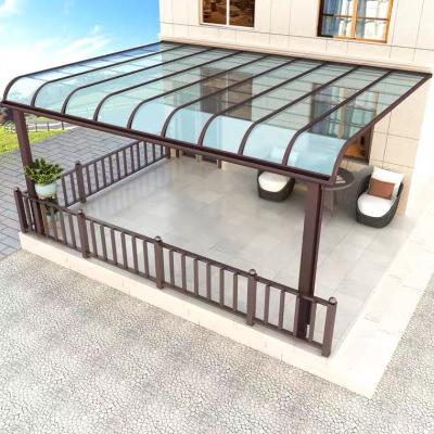 China Anti-UV Outdoor Custom Size Polycarbonate Roof Canopy Patio Cover UV Protection Aluminum Awnings for sale