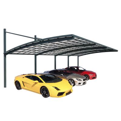 China UV-Resistance Waterproof Fireproof Aluminum Structure Parking Garage Car Parking Shade Free Standing Aluminum Canopy for sale