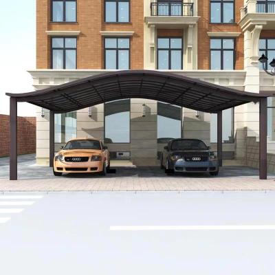 China Waterproof UV-Resistance Storm Resistance Fireproof Parking Lot For Car Parking Polycarbonate Roof Garages Car Laid Aluminum Parking Lots for sale