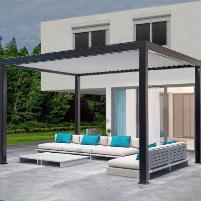 China Wind Resistance Canopy Roof System Kits Gazebo Garden Easily Assembled Aluminum Louvered Pergola for sale