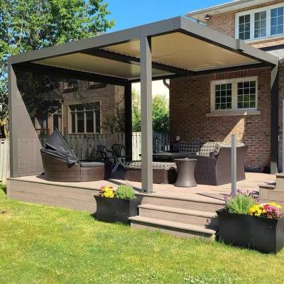 China Easily Assembled Canopy Roof System Kits Pergolas With Motor Wind And Rain Sensor Gazebo Aluminum Louvered Pergola for sale