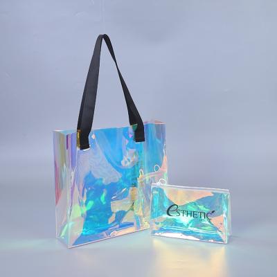 China Holographic Logo Design Strawberry Summer Shopping Bag Folding Oriental Beach Star Tote Bags for sale