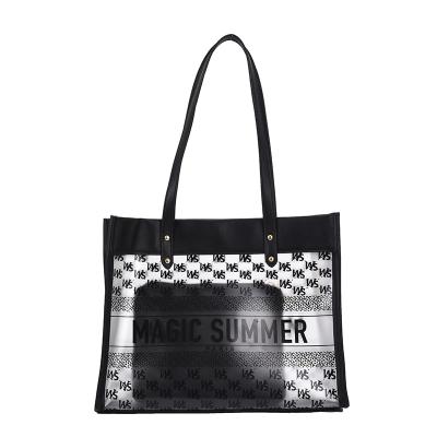 China Fashion Custom Printed Clear PVC Bag Transparent PVC Tote Bag for sale