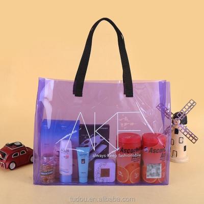 China Custom Fashion PVC Tote Bag PVC Plastic Bag Beach Tote Beach Bag PVC for sale