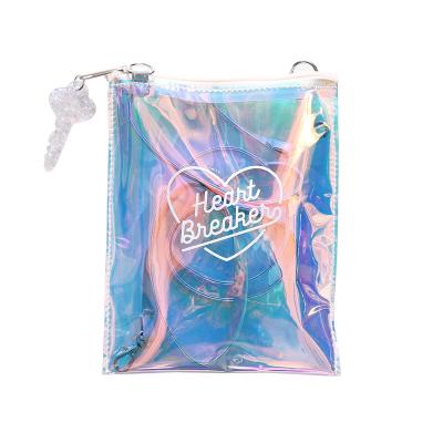 China 2020 PVC Fashion Plain Walking Along Holographic Chic Minimalist PVC Ladies Sling Shoulder Bag Messenger Bag for sale