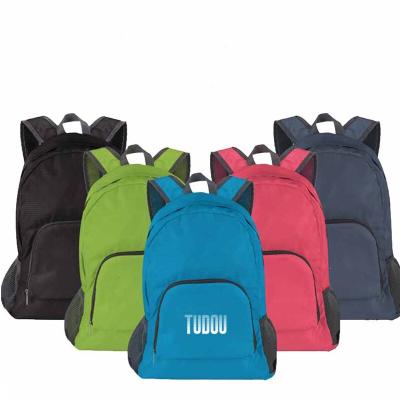 China Waterproof Small Quantities Cheaper Can Custom Logo Lightweight Nylon Daypack Backpack Foldable Bag for sale