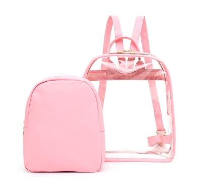 China Waterproof Transparent Jelly Bags School Waterproof Transparent Jelly Bags Pink Promotion Teenage Girl Backpack PVC for sale