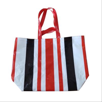 China Cheapest Supermarket Collapsible Shopping Environmental Reusable Plastic Recycled PP Woven Shopping Bags for sale