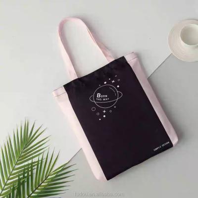 China Wholesale Rope Handle Canvas Carrier Customer Bag Gold Foil Tote Bag Canvas Folder Tote Bag for sale